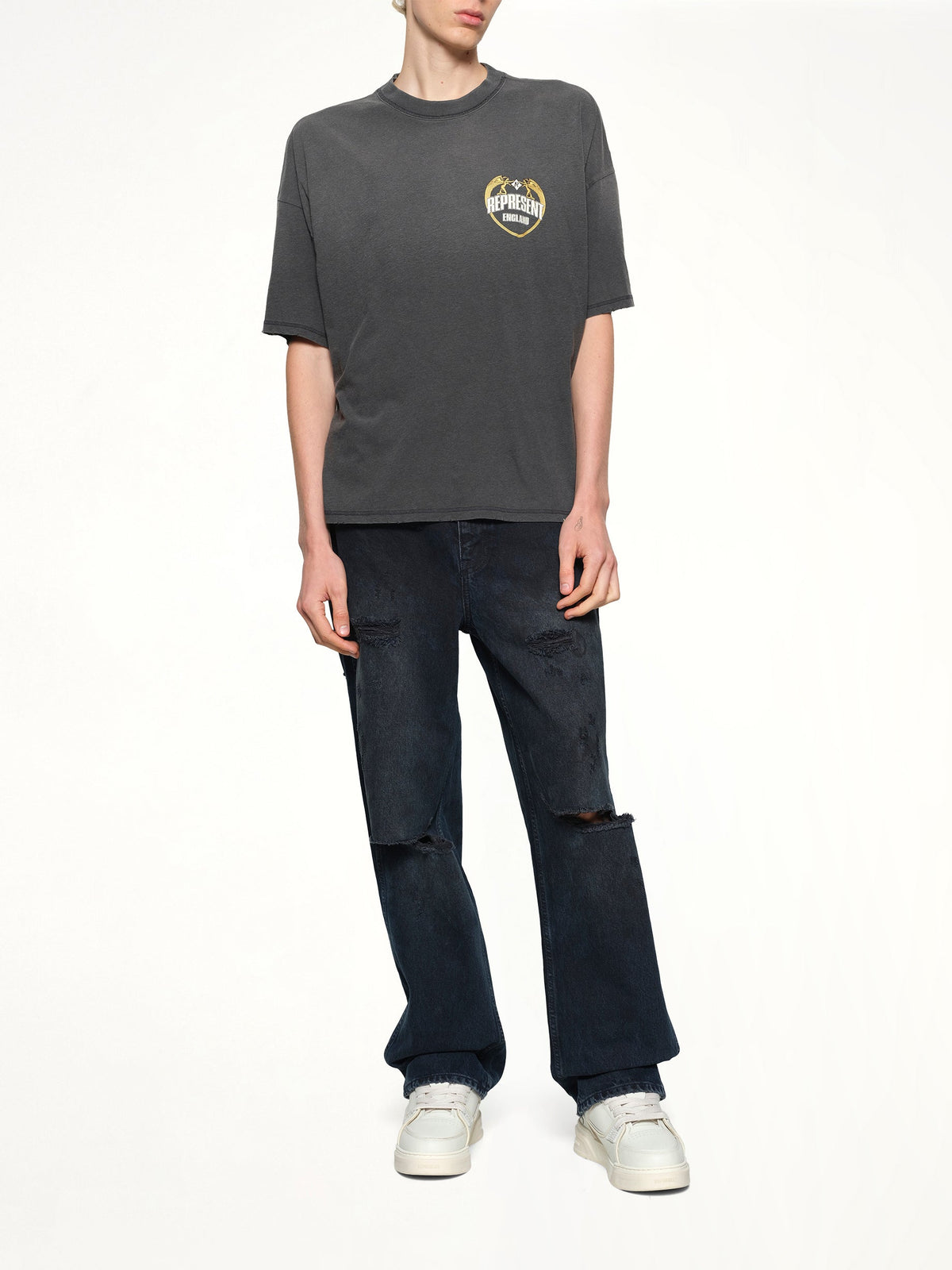 Represent Angel Border T-Shirt (Stained Black)