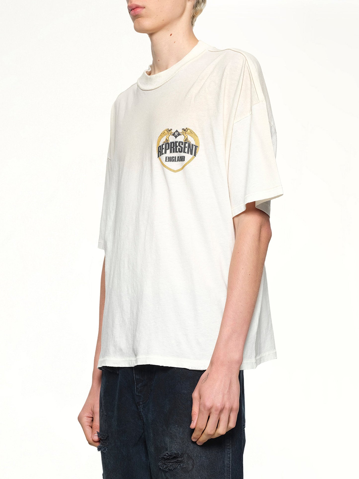 Represent Angel Border T-Shirt (Washed Ecru)
