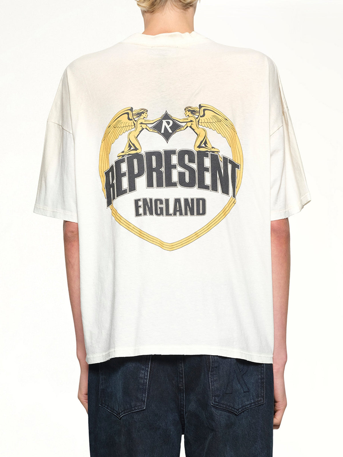 Represent Angel Border T-Shirt (Washed Ecru)