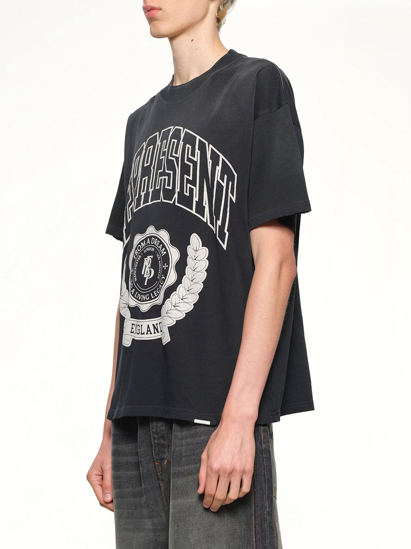 Represent Legacy Crest T-Shirt (Stained Black)