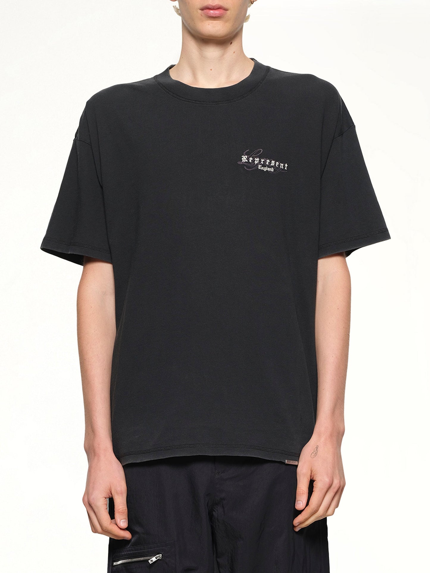 Image of T-Shirts. Productname: Represent Legacy Overprint T-Shirt in Vintage Black colour by brand - REPRESENT