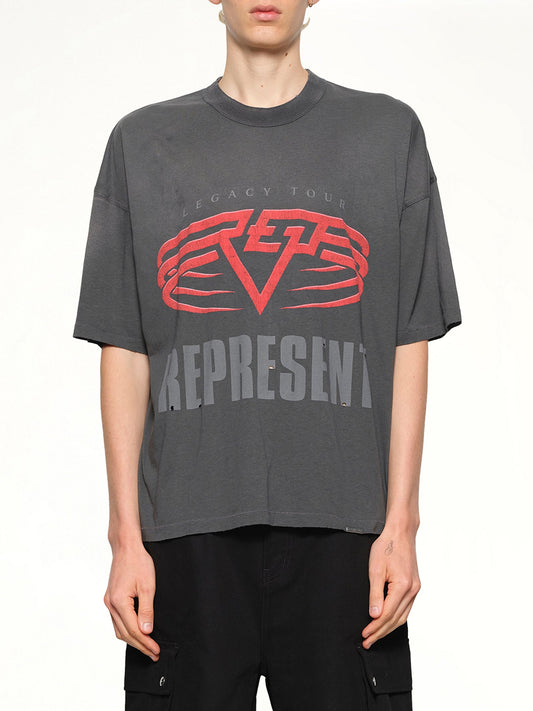 Image of T-Shirts. Product name - Represent Living Legacy T-Shirt in Sun Fade Grey colour by brand - REPRESENT