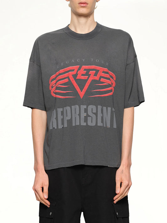 Image of T-Shirts. Product name - Represent Living Legacy T-Shirt in Sun Fade Grey colour by brand - REPRESENT