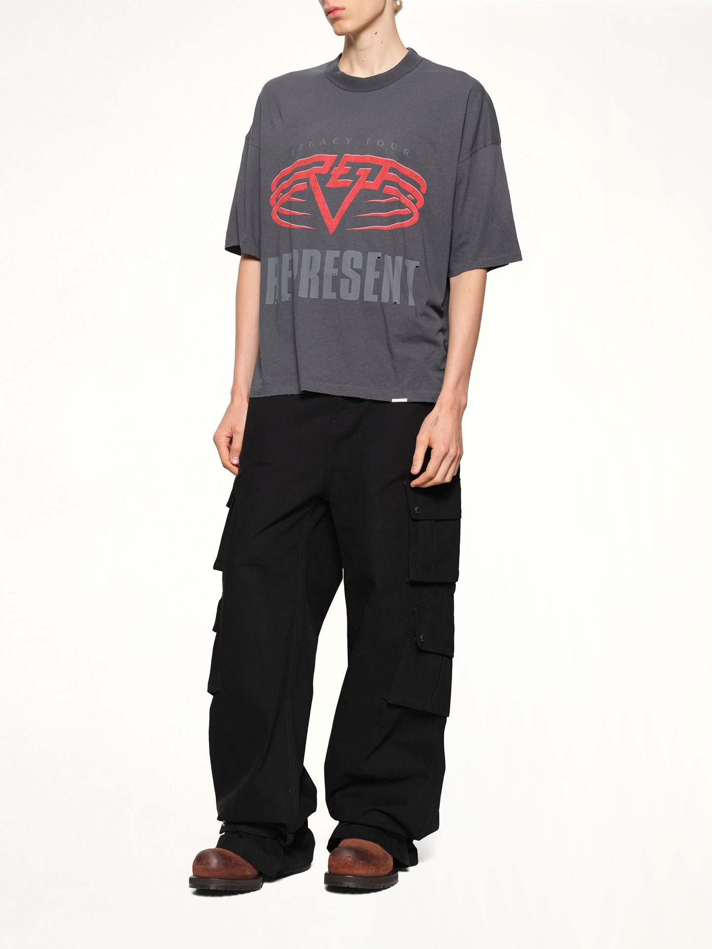 REPRESENT Reversible Living Legacy Falcon T-Shirt (Sun Fade Grey)