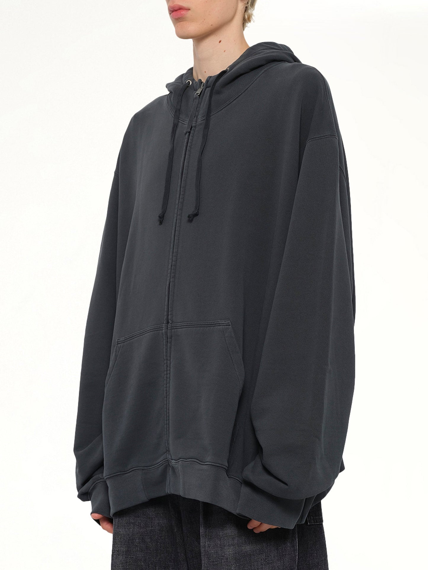MAISON MARGIELA Lightweight Firm Zip Hoodie (Charcoal)