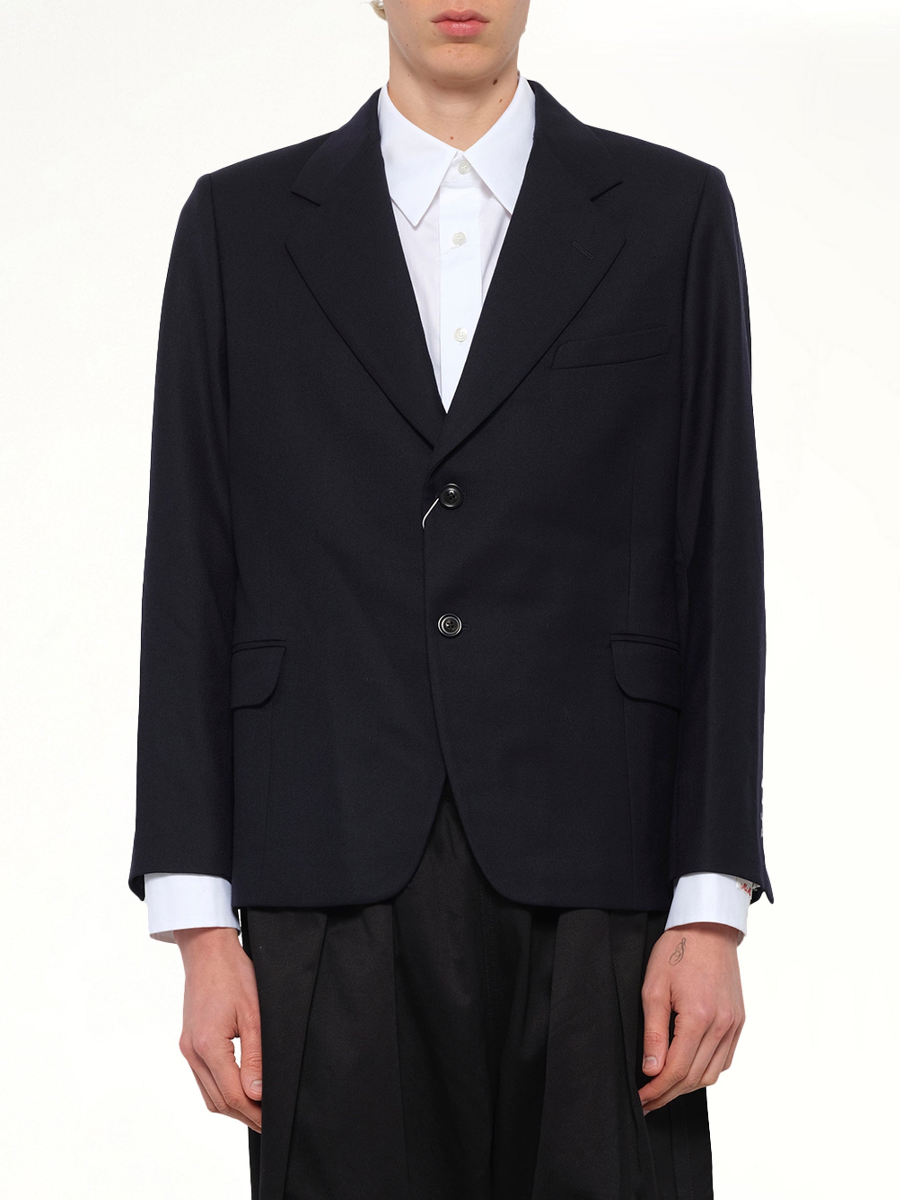 Image of Coats & Jackets. Product name - Virgin Wool Blazer in Blue colour by brand - MAISON MARGIELA