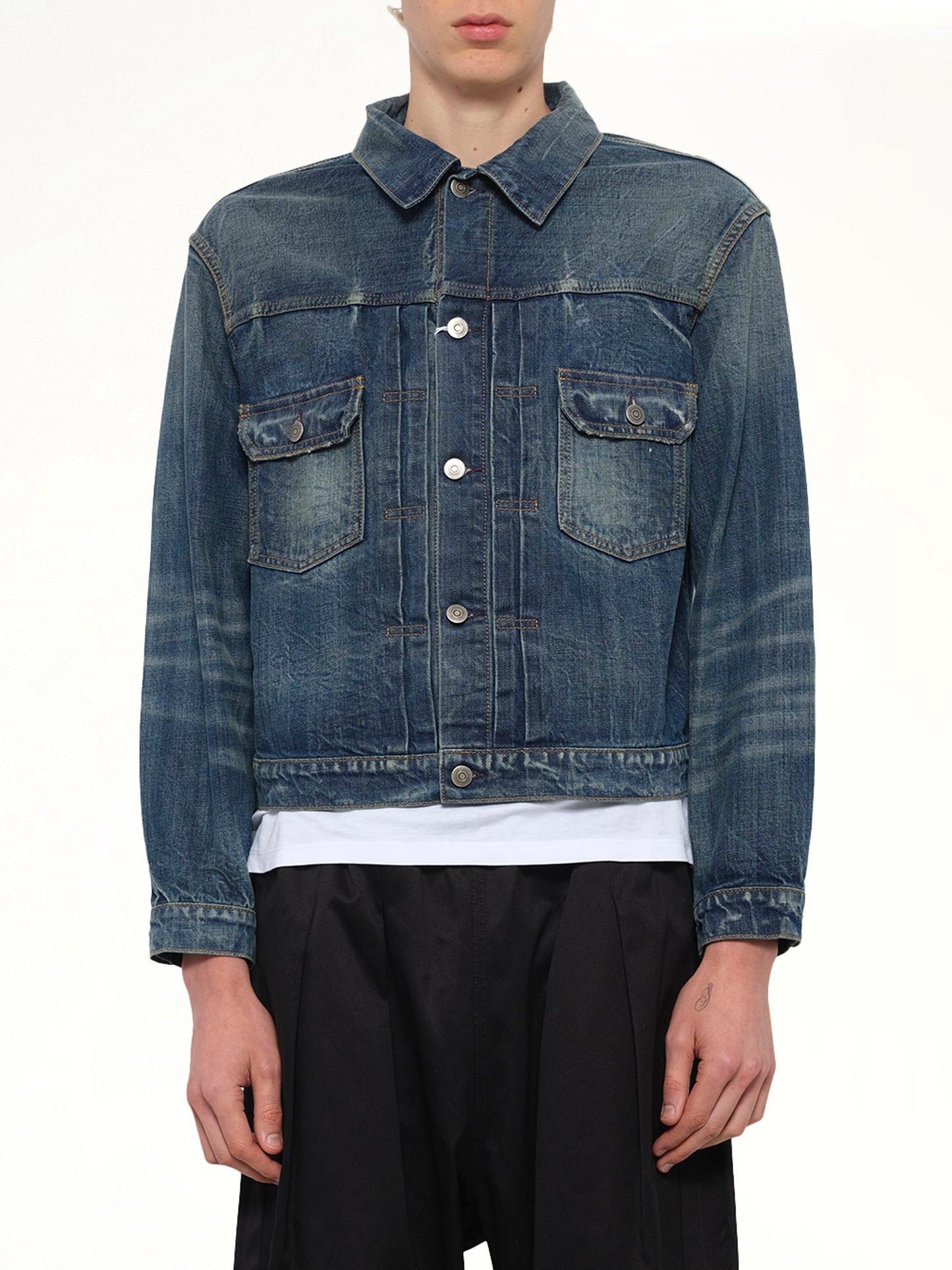 Image of Coats & Jackets. Product name - Denim Jacket in Blue colour by brand - MAISON MARGIELA