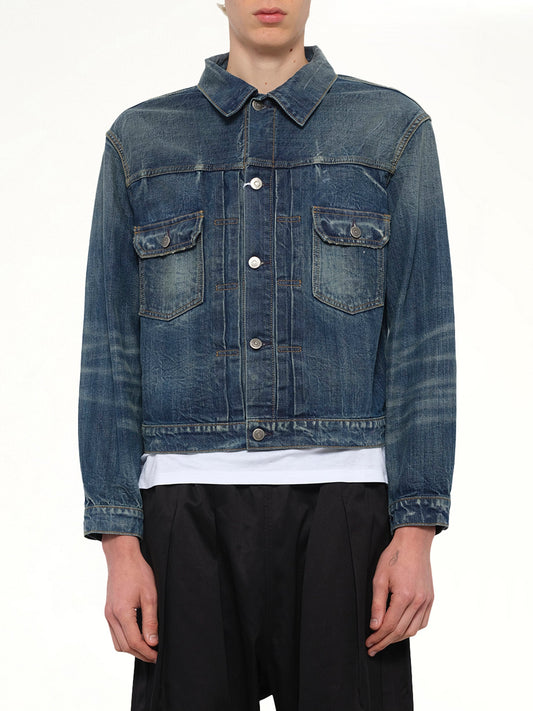 Image of Coats & Jackets. Product name - Denim Jacket in Blue colour by brand - MAISON MARGIELA