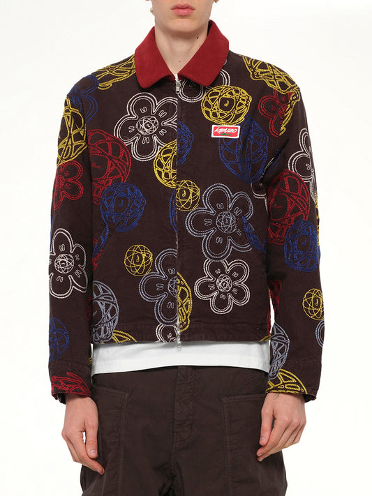 Image of Coats & Jackets. Product name - Kenzo Futura Zip Up Utility Jacket in Chocolate colour by brand - KENZO