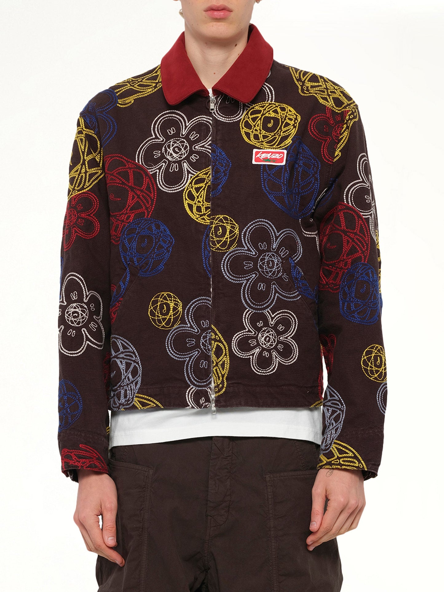 Image of Coats & Jackets. Product name - Kenzo Futura Zip Up Utility Jacket in Chocolate colour by brand - KENZO