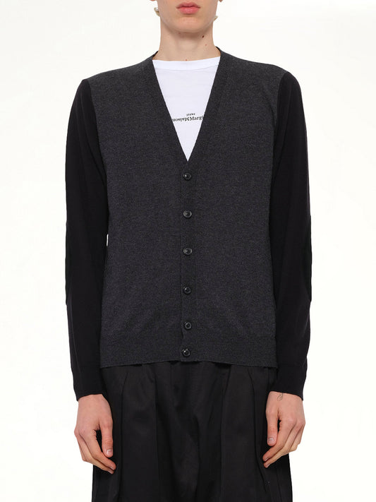 Image of Cardigans. Product name - Two-Tone Cardigan in Grey colour by brand - MAISON MARGIELA