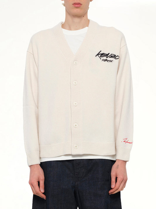 Image of a model wearing Outerwear. Productname: KENZO Kenzo x Futura 2000 Cardigan in WHITE colour by brand - KENZO