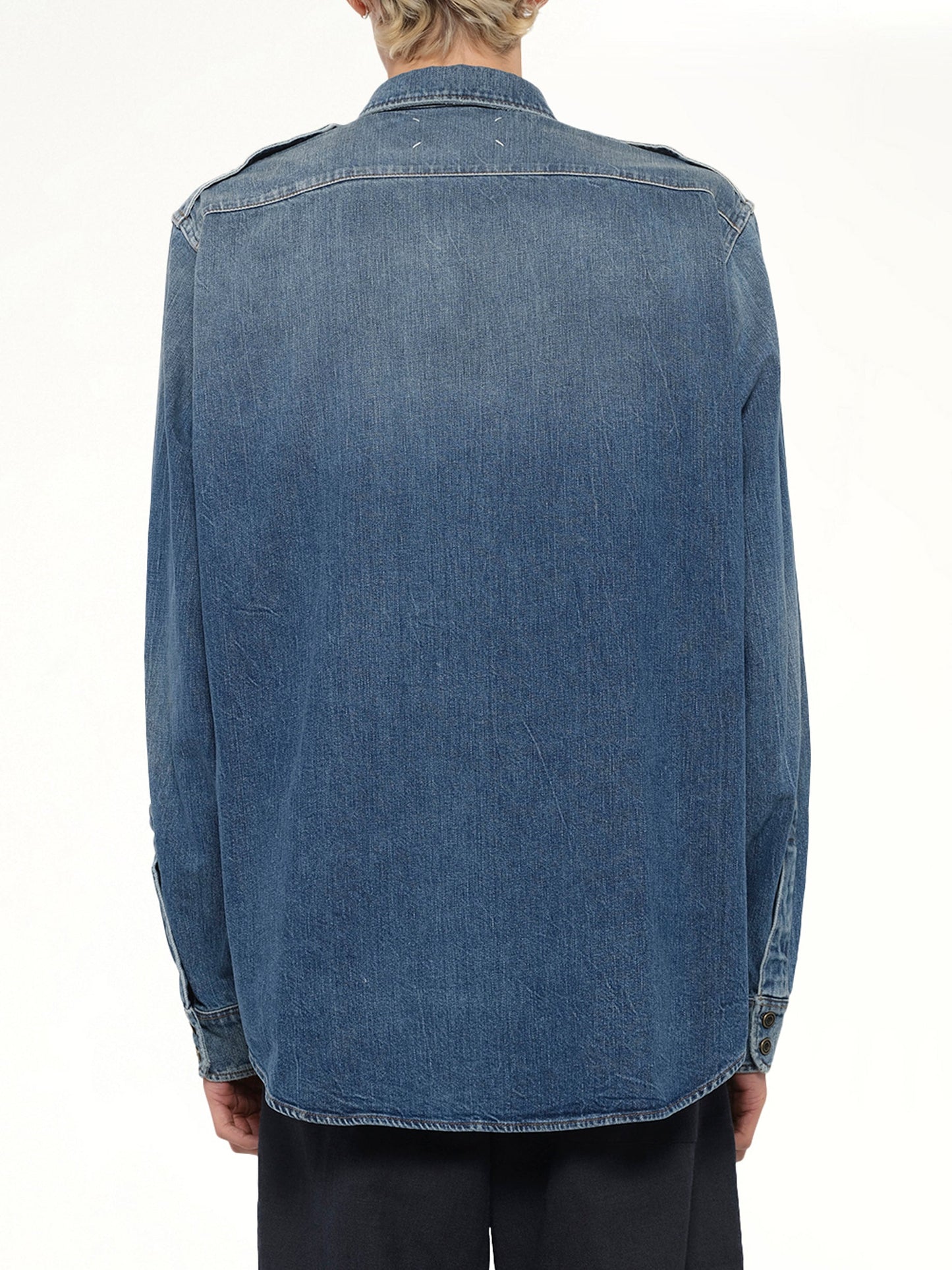 MAISON MARGIELA Long-sleeved Shirt (Blue)