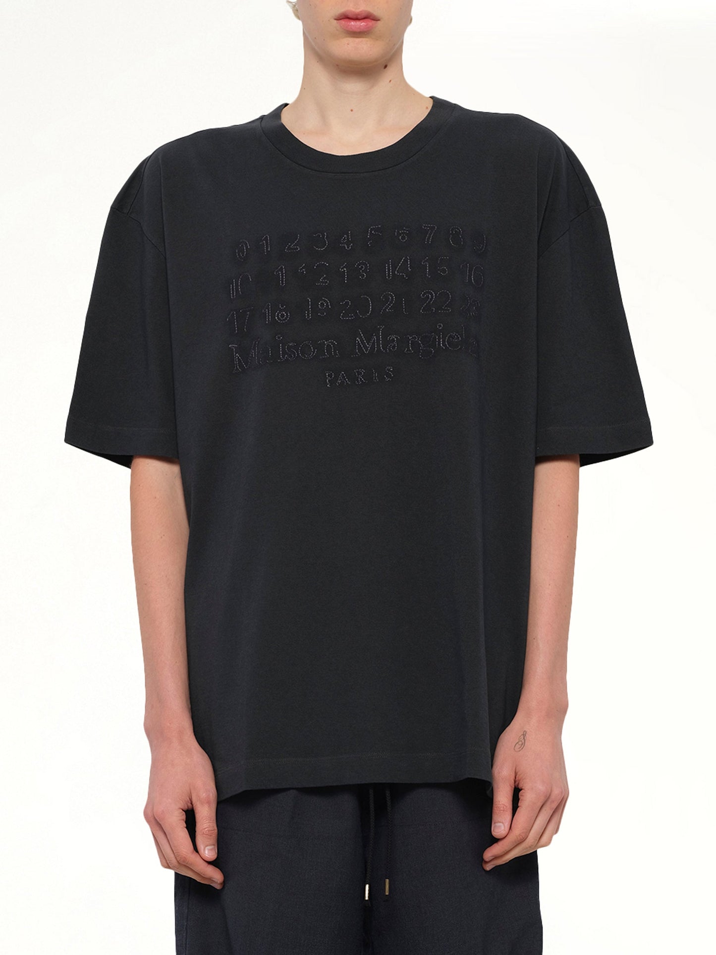 Image of T-Shirts. Product name - Memory of Logo T-Shirt in Charcoal colour by brand - MAISON MARGIELA