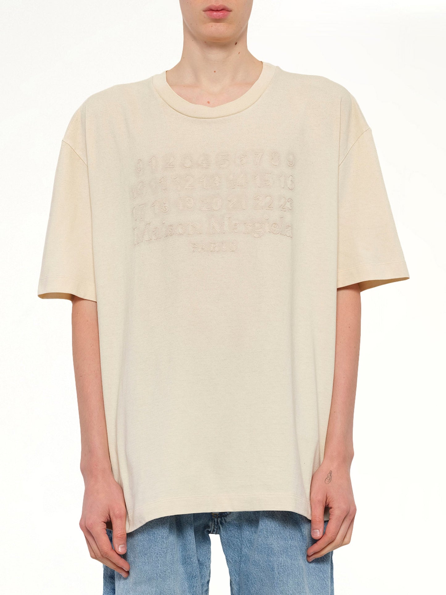Image of T-Shirts. Product name - Memory of Logo T-Shirt in Natural colour by brand - MAISON MARGIELA