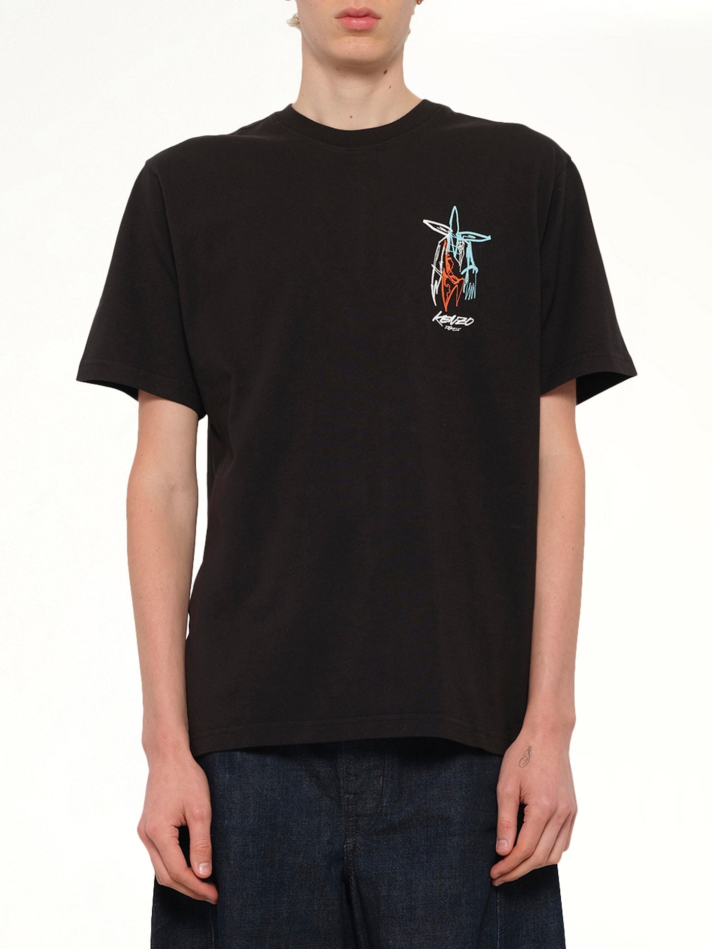 Image of T-Shirts. Product name - Kenzo x Futura 2000 T-Shirt in Black colour by brand - KENZO
