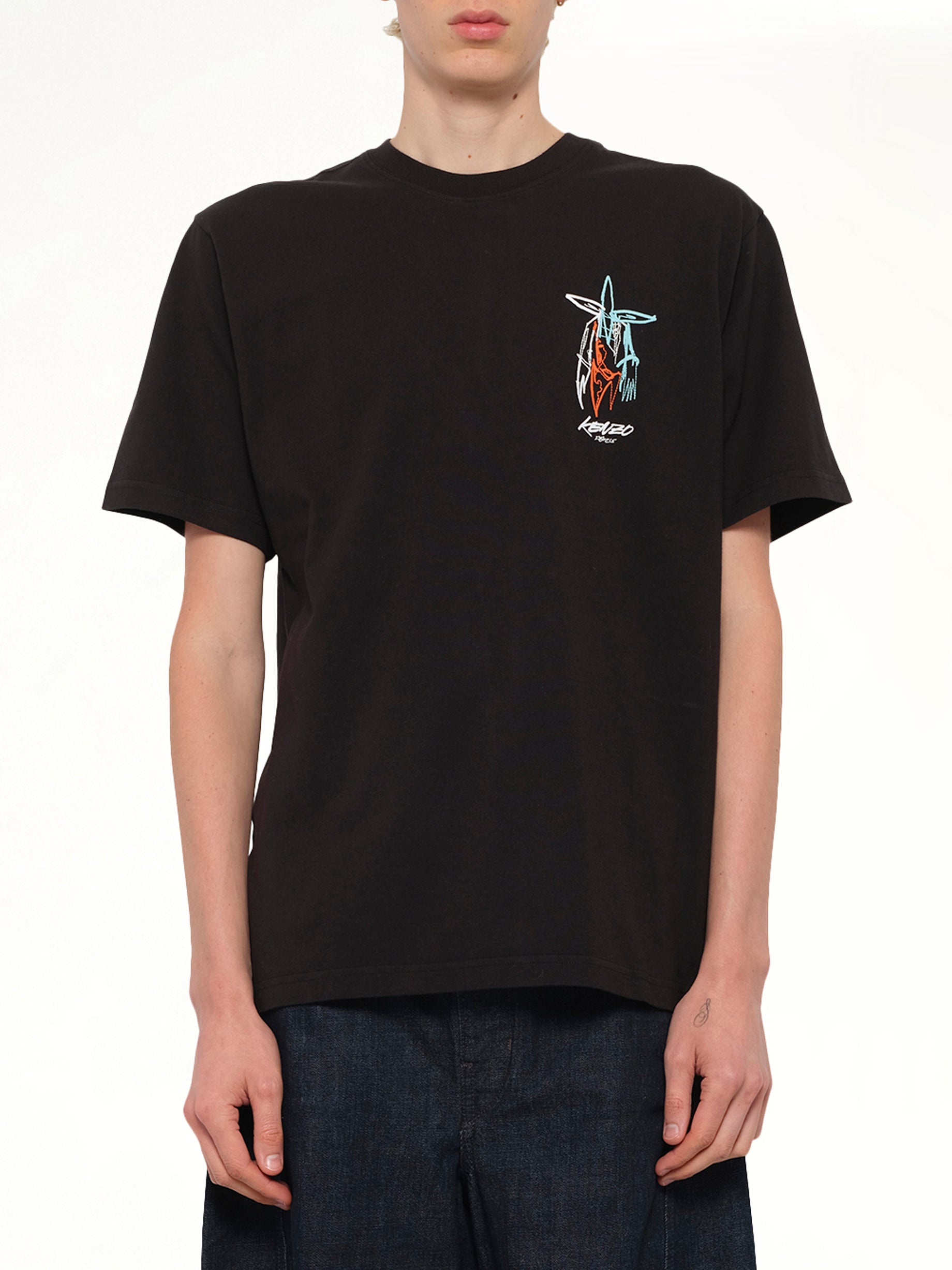 Image of T-Shirts. Product name - Kenzo x Futura 2000 T-Shirt in Black colour by brand - KENZO