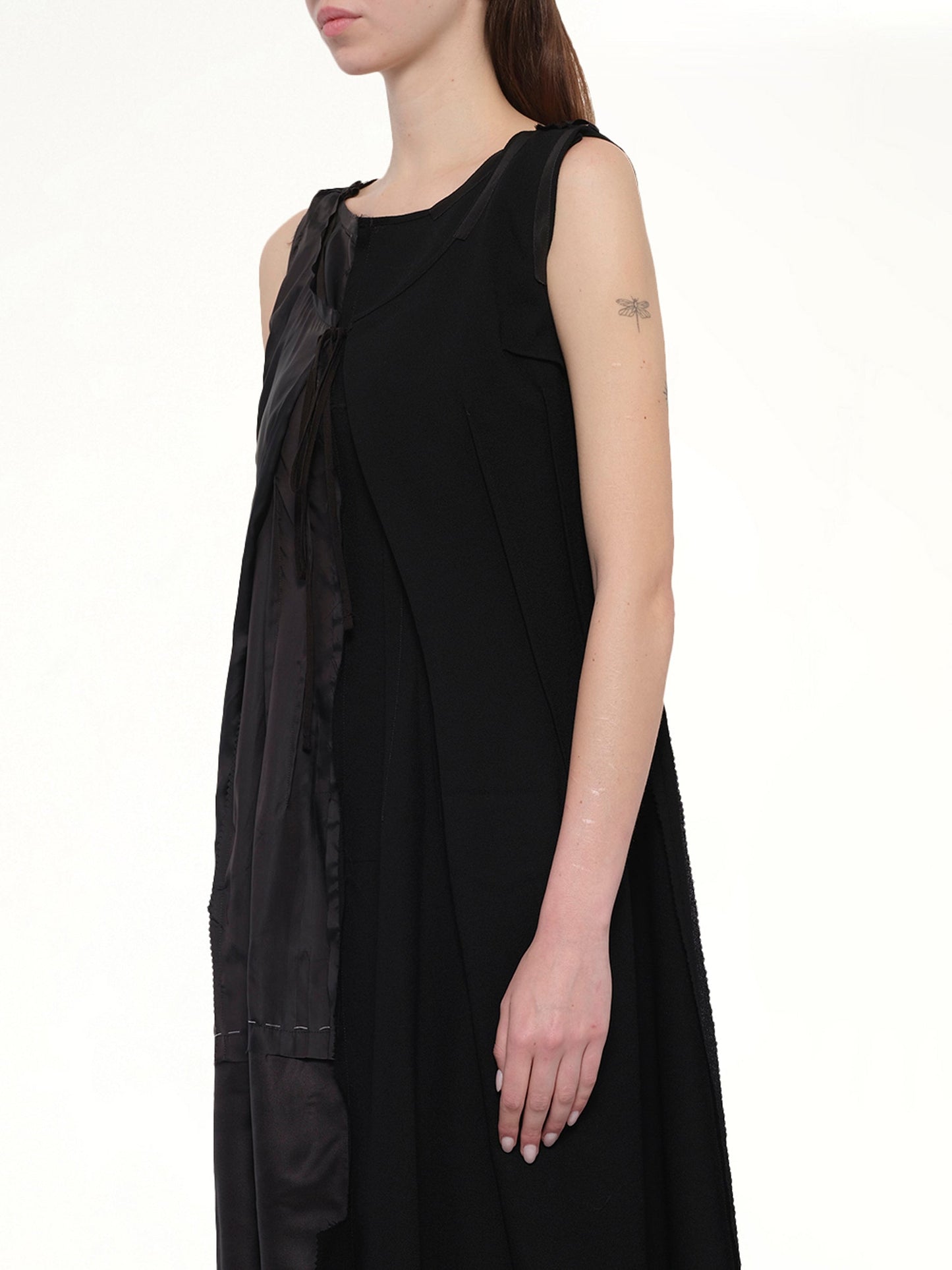 MAISON MARGIELA Silk Twill Midi Dress (Black)