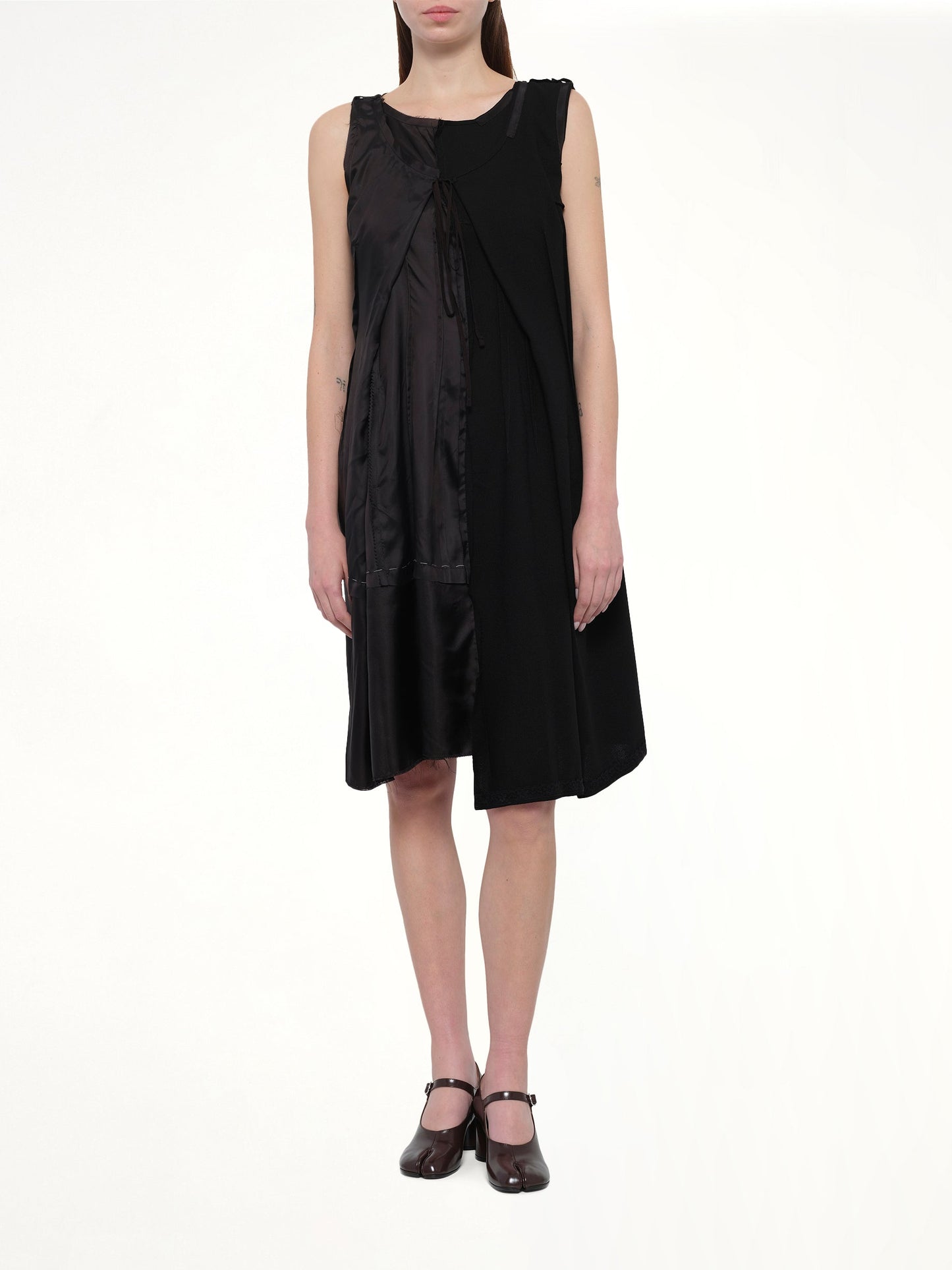 MAISON MARGIELA Silk Twill Midi Dress (Black)