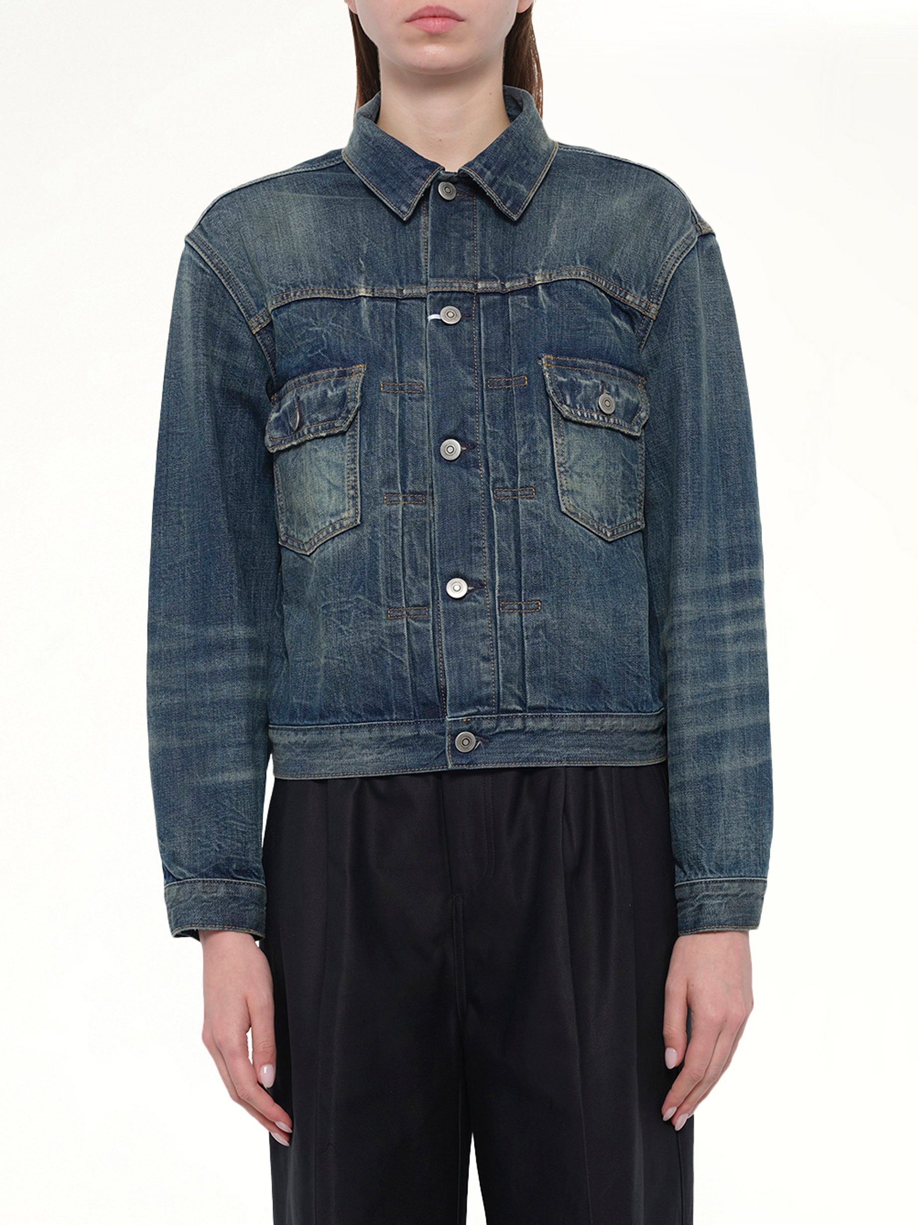 Image of Coats & Jackets. Product name - Denim Jacket in Blue colour by brand - MAISON MARGIELA