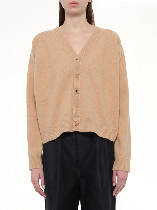 Image of Cardigans. Product name - Gauge 7 Wool Cardigan in Brown colour by brand - MAISON MARGIELA