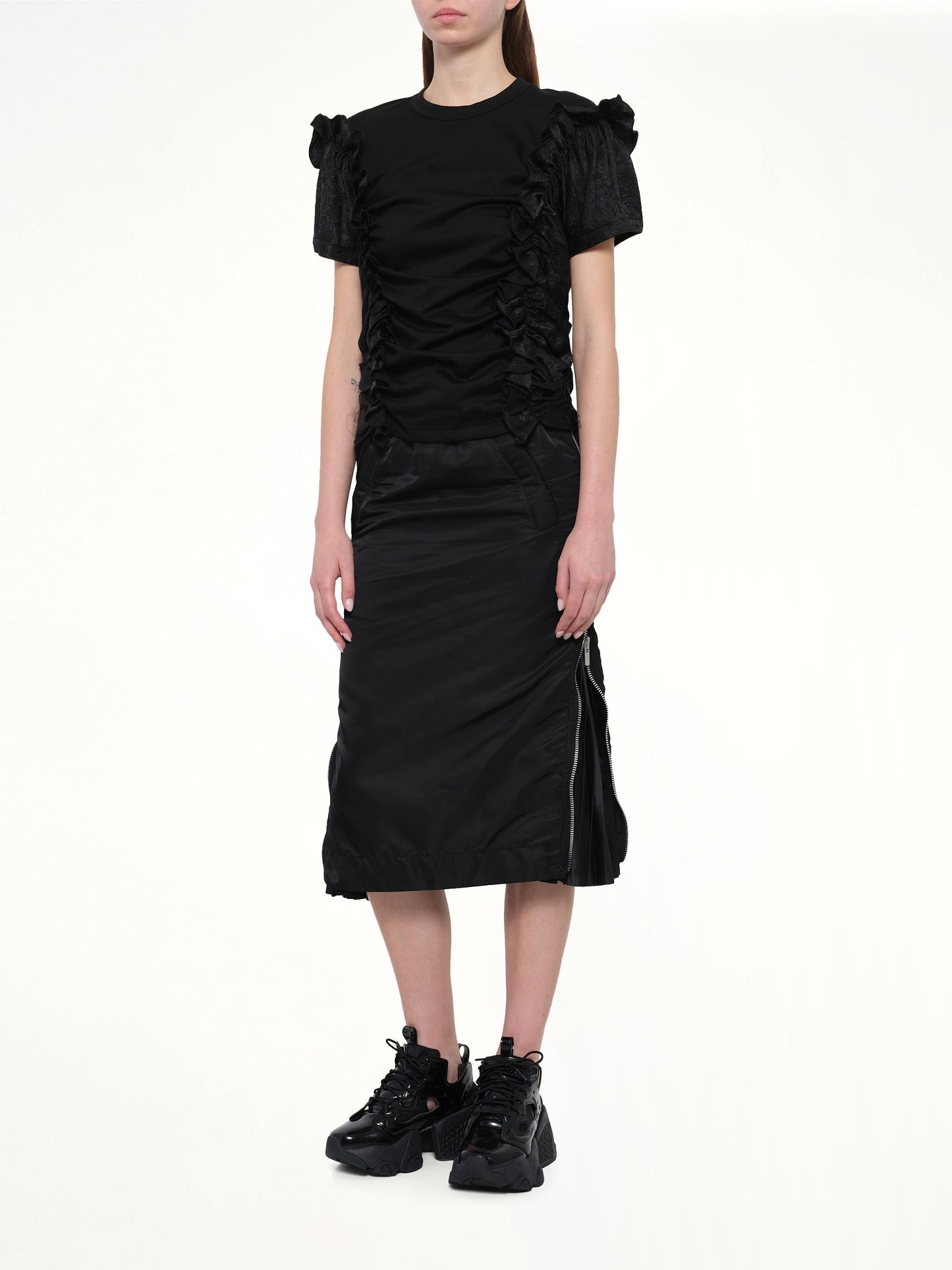 NOIR KEI NINOMIYA Cotton Ponte T-Shirt (Black)