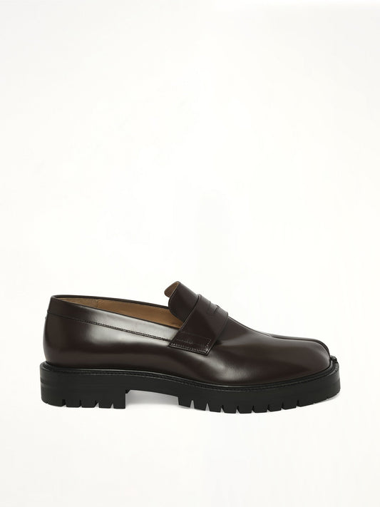 Image of Flats. Productname: MAISON MARGIELA Tabi County Loafer in Dark Forest colour by brand - MAISON MARGIELA