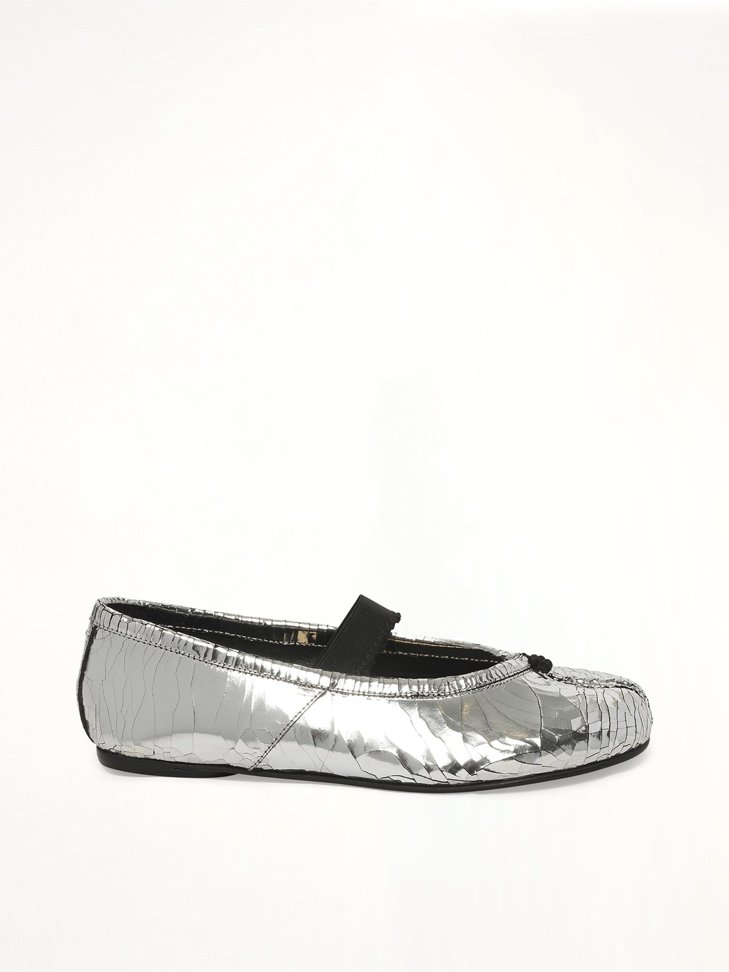 Image of Shoes. Product name - Broken Mirror Ballerina in Silver colour by brand - MAISON MARGIELA