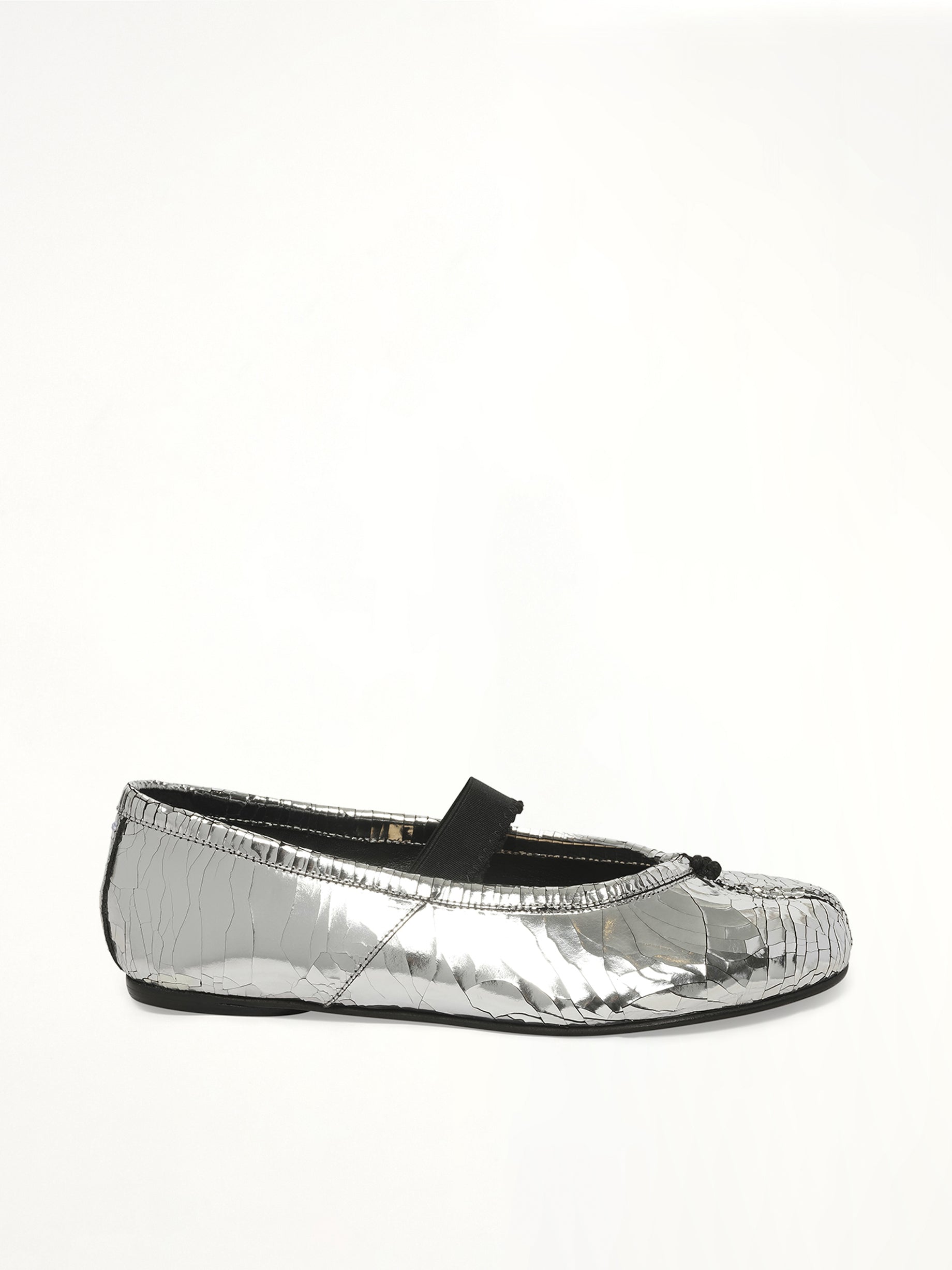 Image of Shoes. Product name - Broken Mirror Ballerina in Silver colour by brand - MAISON MARGIELA