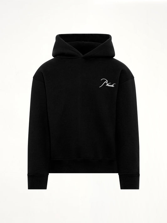 RHUDE Classique Side Zip Pullover Hoodie (Black/White)