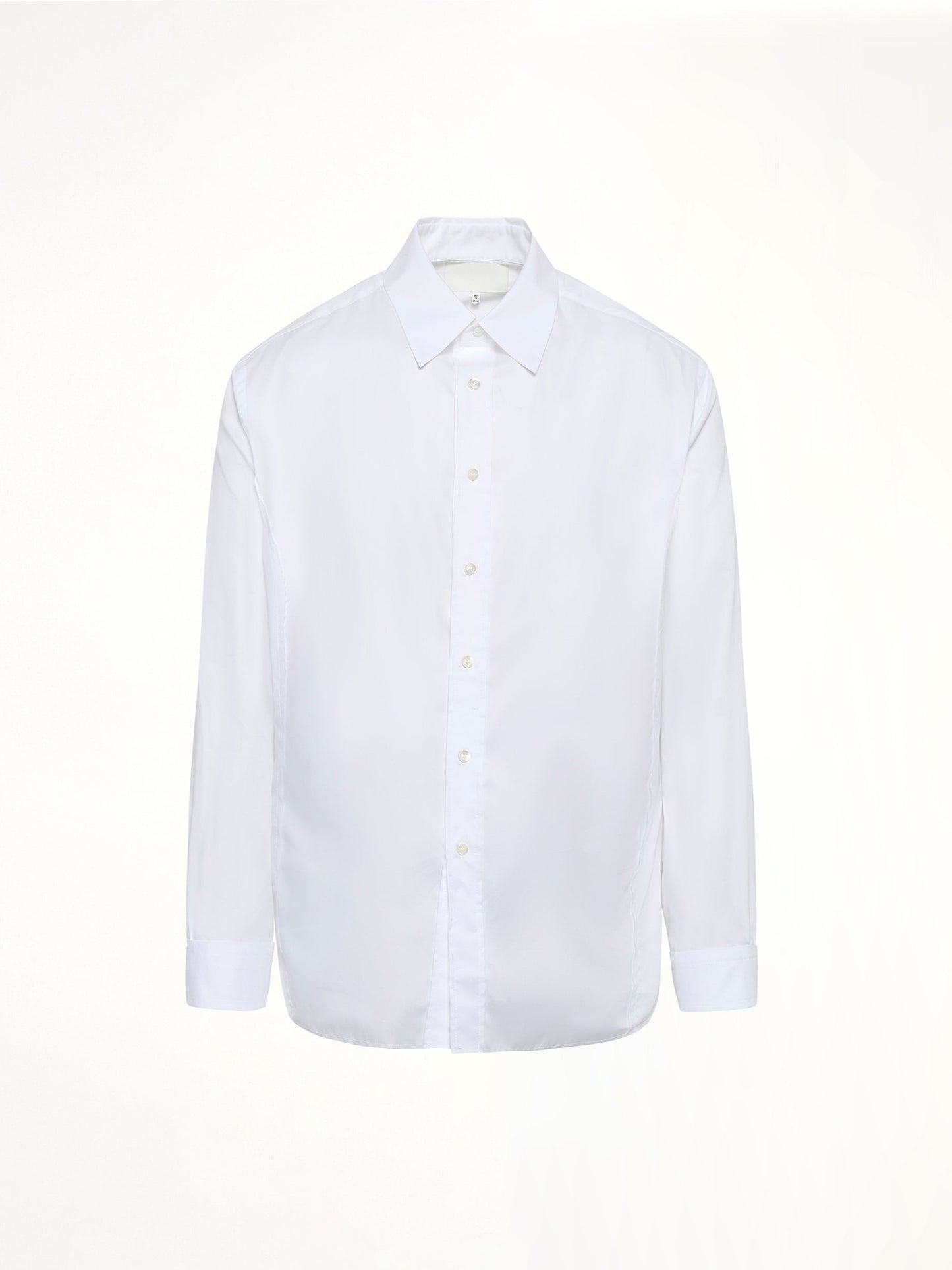 MAISON MARGIELA Long-sleeved Frayed Hem Shirt (White)