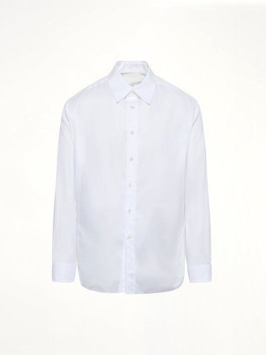 MAISON MARGIELA Long-sleeved Frayed Hem Shirt (White)