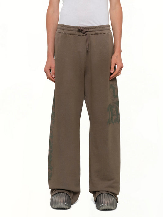 Image of a model wearing Pants. Product name - P-GRO Sweatpants in Brown colour by brand - DIESEL