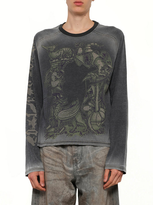Image of T-Shirts. Product name - T-JORI-A LS T-Shirt in Black colour by brand - DIESEL