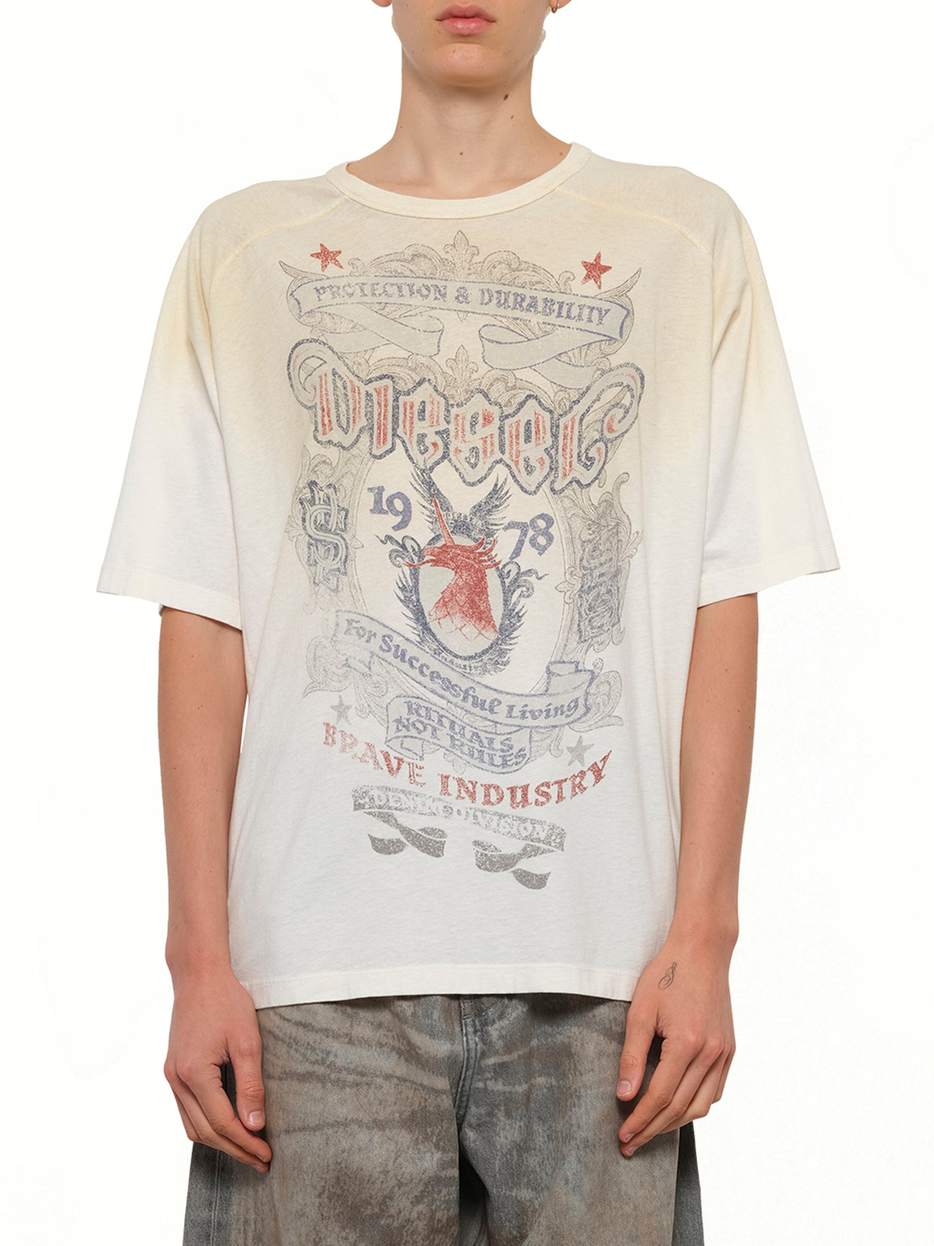 Image of T-Shirts. Product name - T-ALECY T-Shirt in White colour by brand - DIESEL
