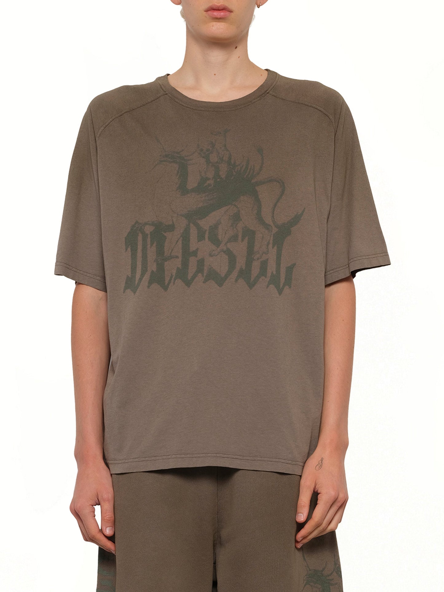 Image of T-Shirts. Product name - T-JUSSI-A T-Shirt in Brown colour by brand - DIESEL