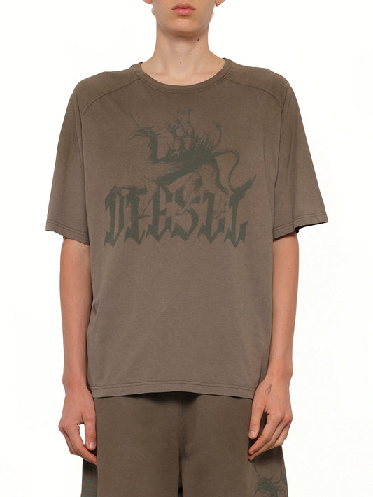Image of T-Shirts. Product name - T-JUSSI-A T-Shirt in Brown colour by brand - DIESEL