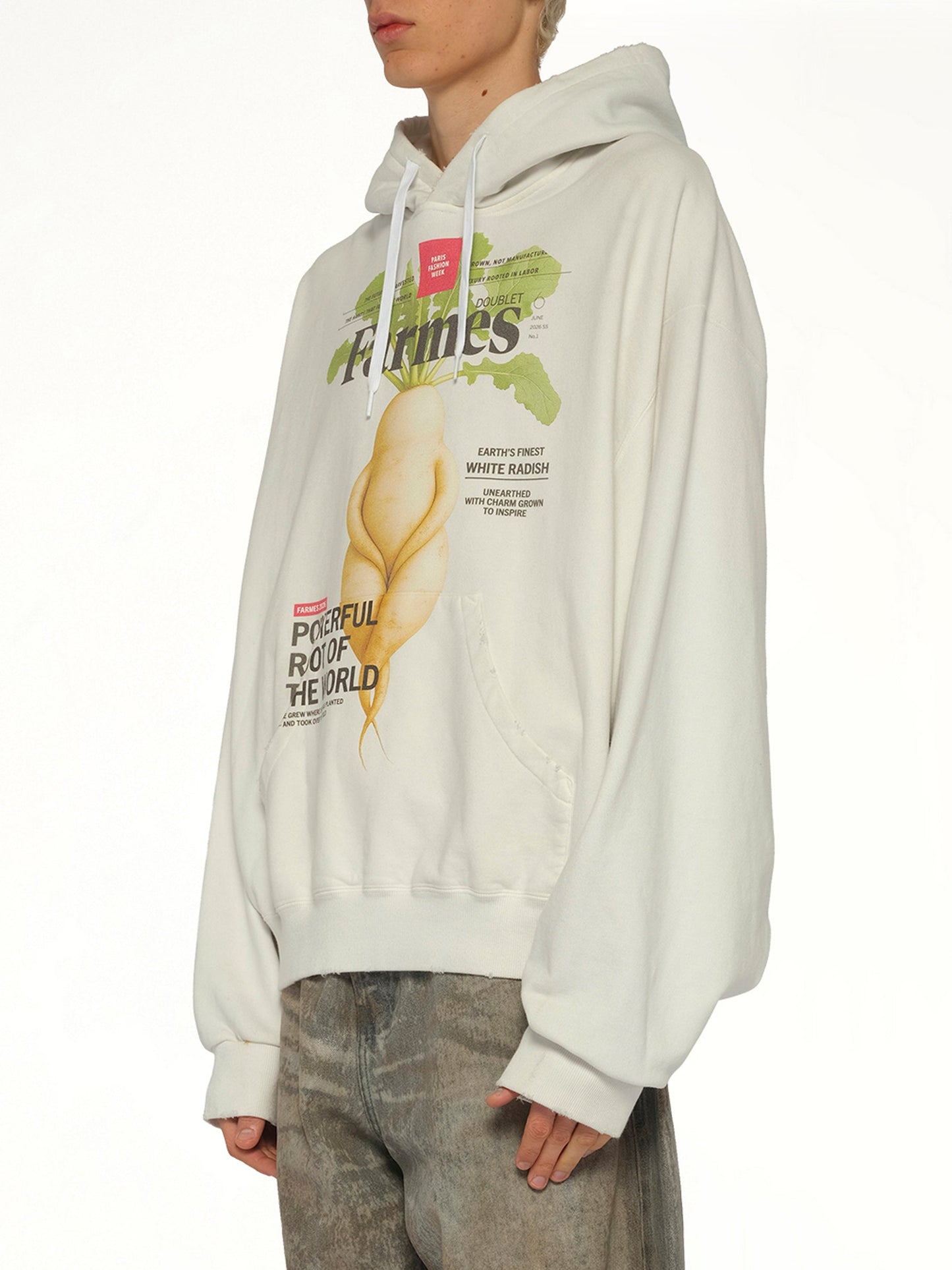 DOUBLET Farmes Magazine Cover Hoodie (White)
