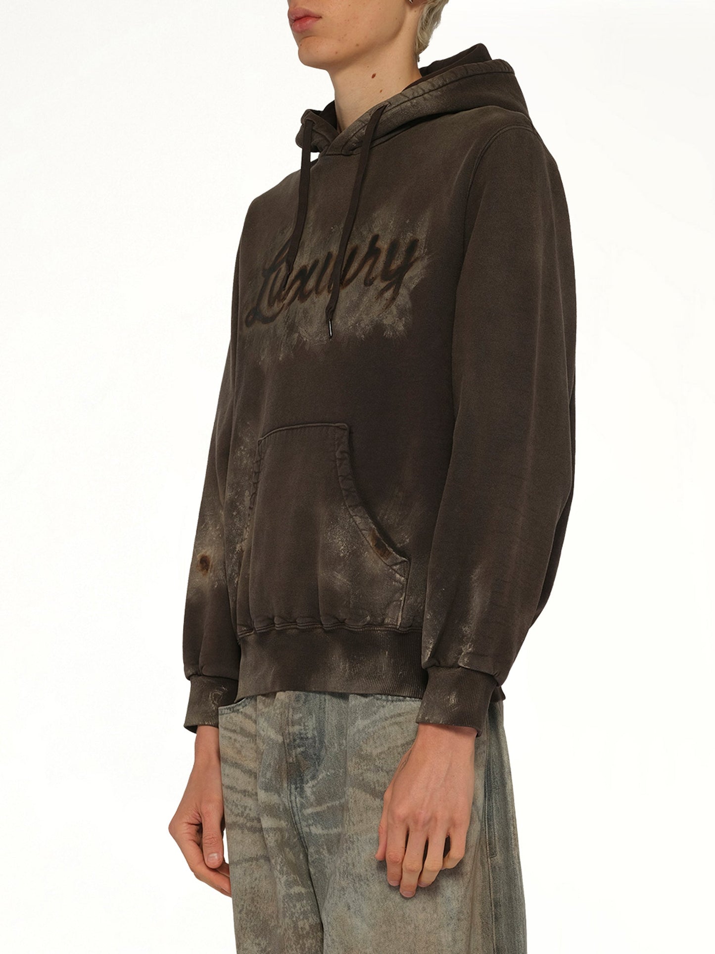 DOUBLET Luxuary Mud Paint Hoodie (Brown)