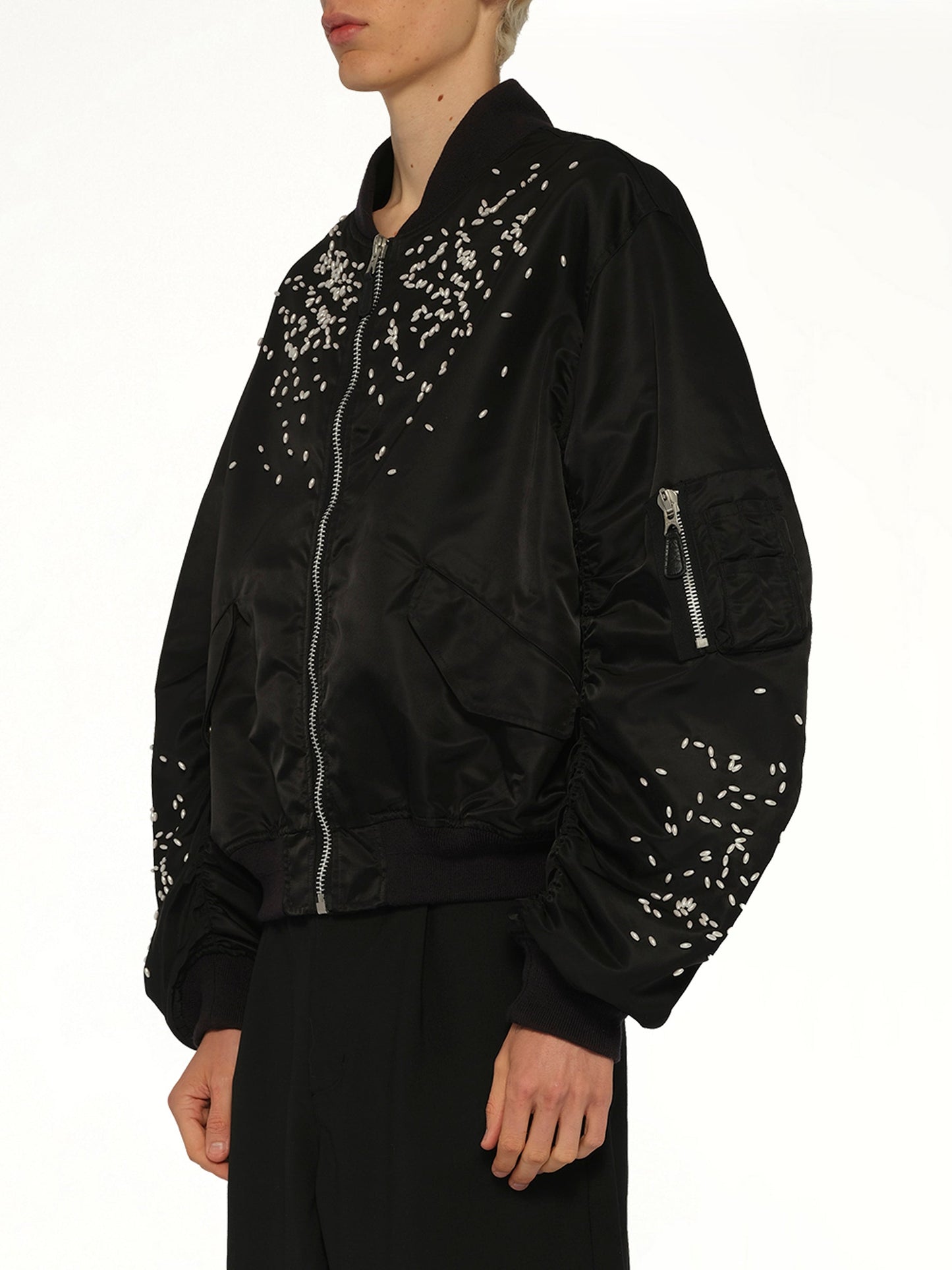 DOUBLET Spilled Rice Bomber Jacket (Black)