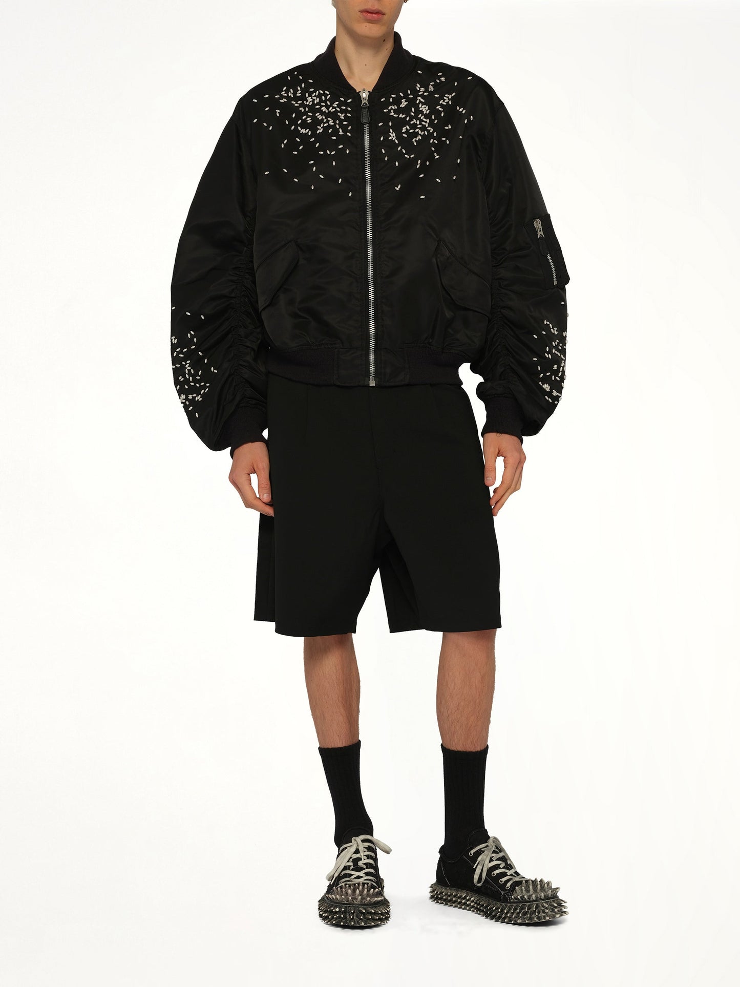 DOUBLET Spilled Rice Bomber Jacket (Black)