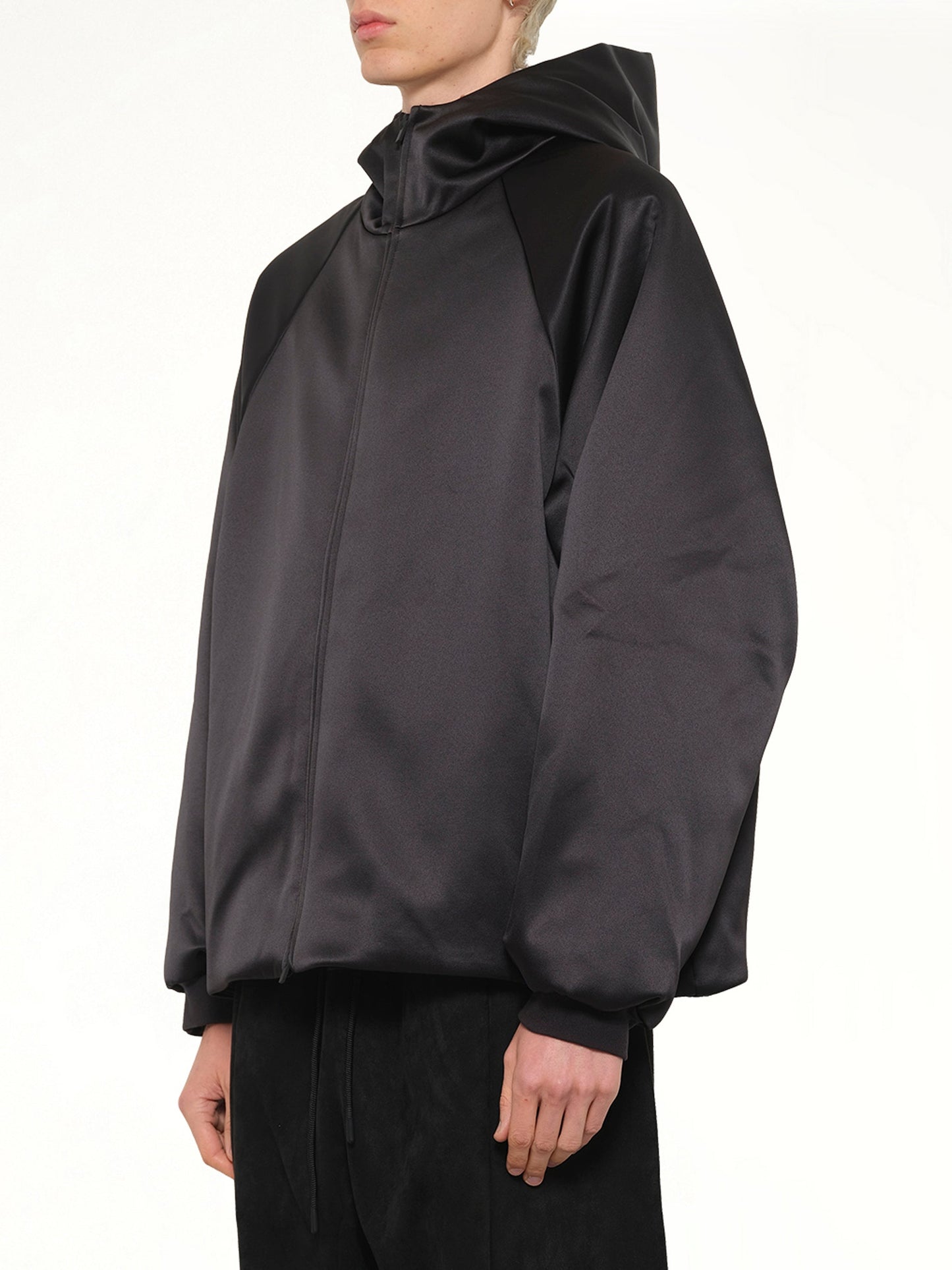FEAR OF GOD ESSENTIALS Hooded Bomber Jacket (Black)
