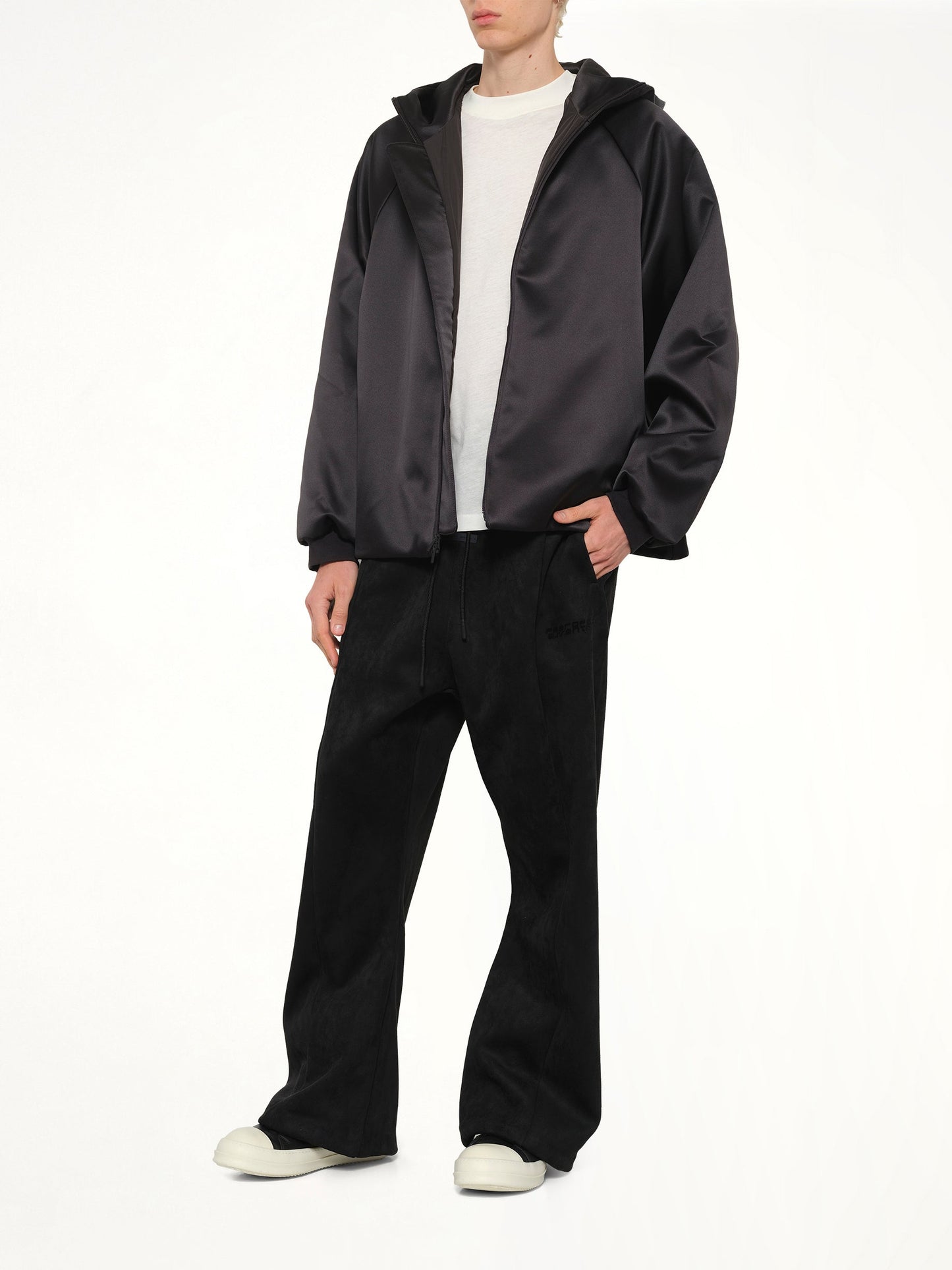 FEAR OF GOD ESSENTIALS Hooded Bomber Jacket (Black)