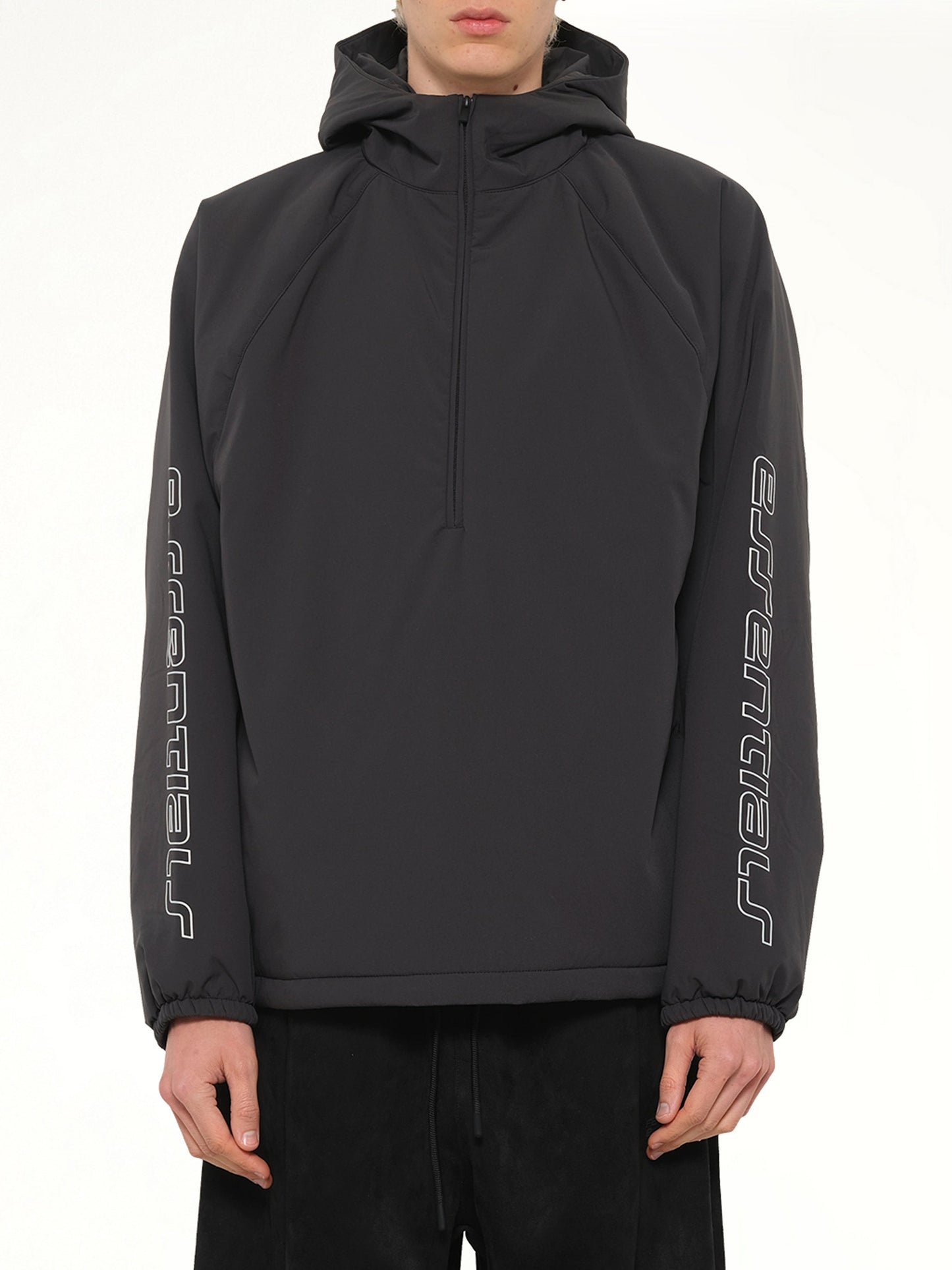 Image of Coats & Jackets. Product name - Half Zip Anorak in Black colour by brand - FEAR OF GOD ESSENTIALS