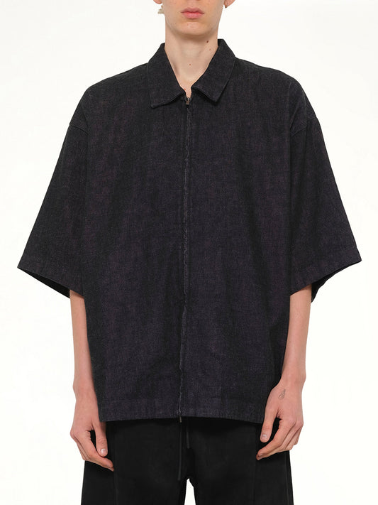 Image of Shirts. Product name - Full Zip Work Shirt in Black colour by brand - FEAR OF GOD ESSENTIALS