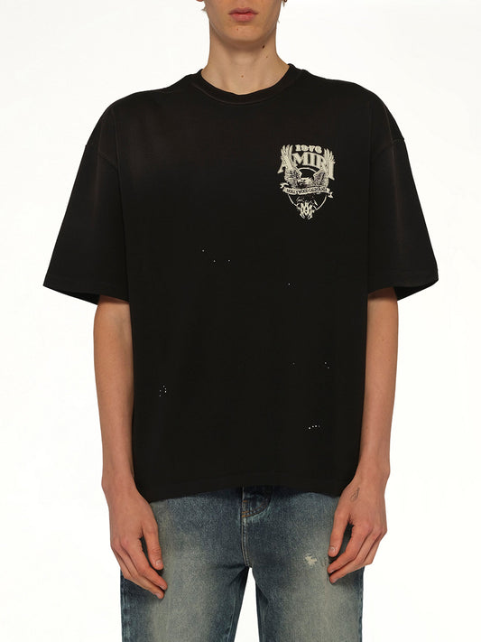 Image of T-Shirts. Product name - Amiri Eagle Oversized T-Shirt in Black colour by brand - AMIRI
