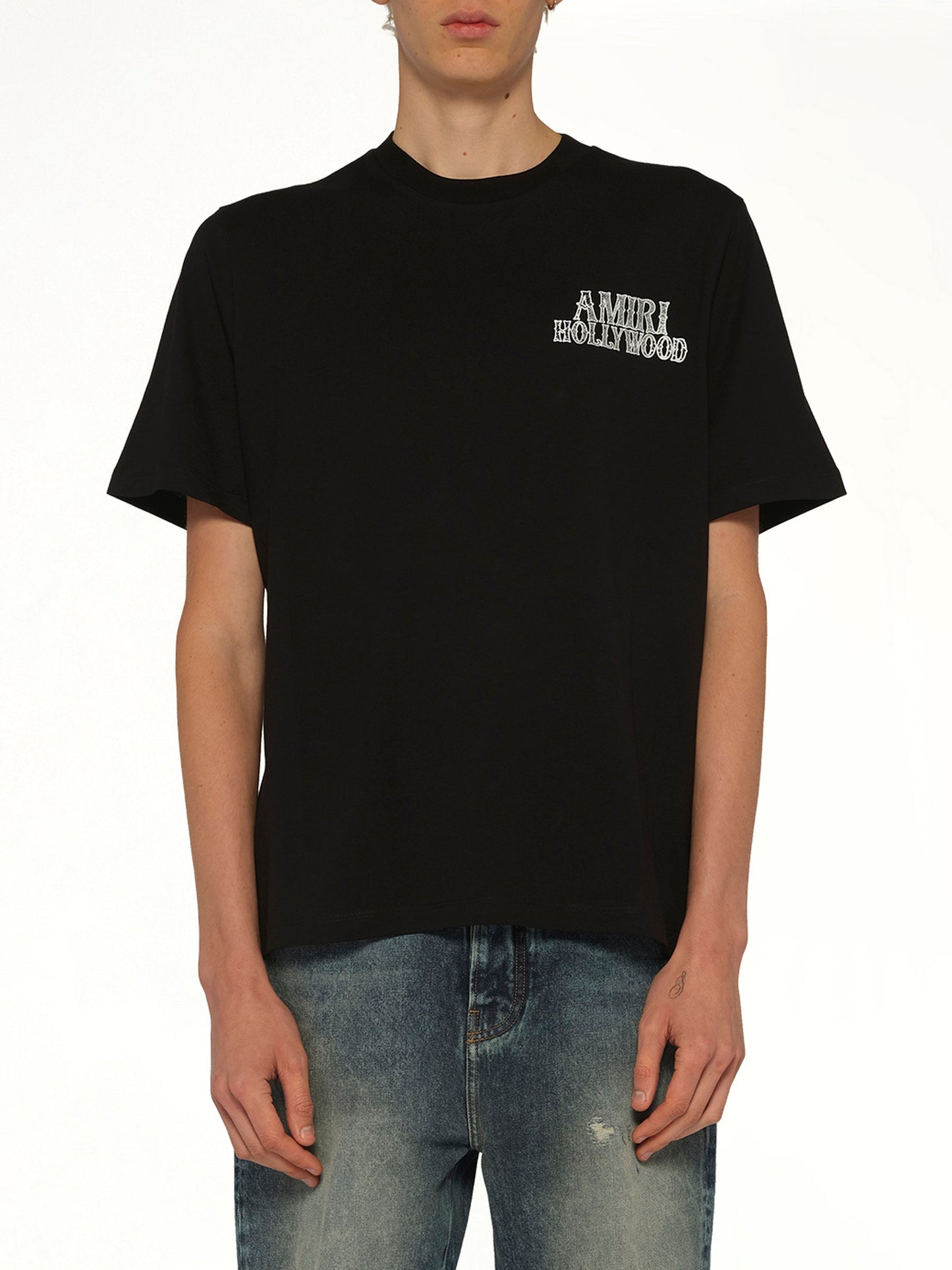 Image of T-Shirts. Product name - Amiri Hollywood City T-Shirt in Black colour by brand - AMIRI