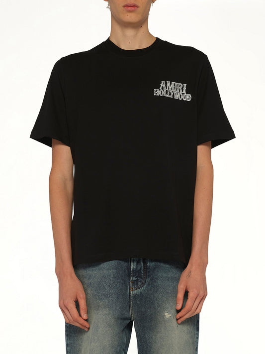 Image of T-Shirts. Product name - Amiri Hollywood City T-Shirt in Black colour by brand - AMIRI