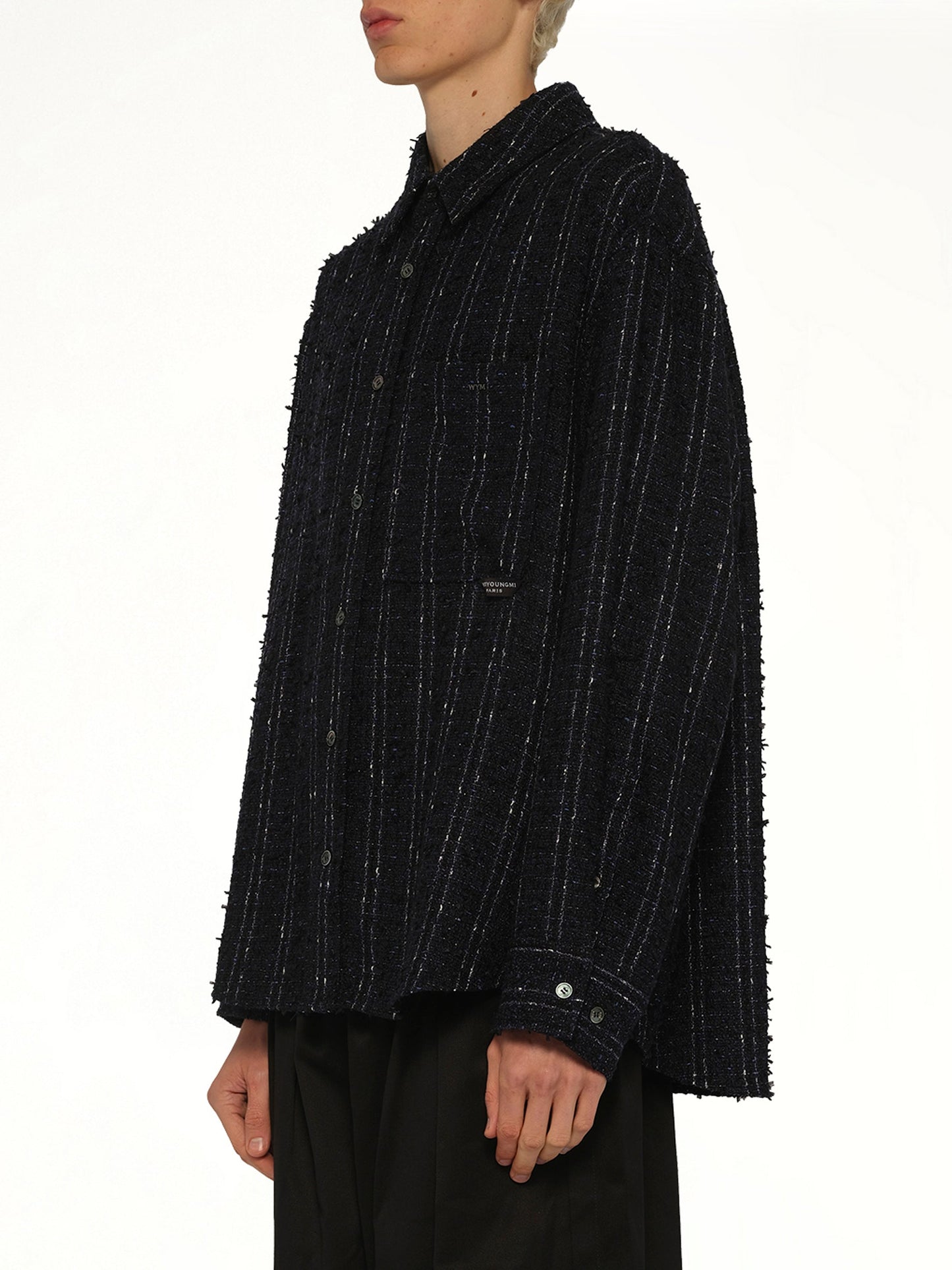 WOOYOUNGMI Tweed Shirt (Navy)