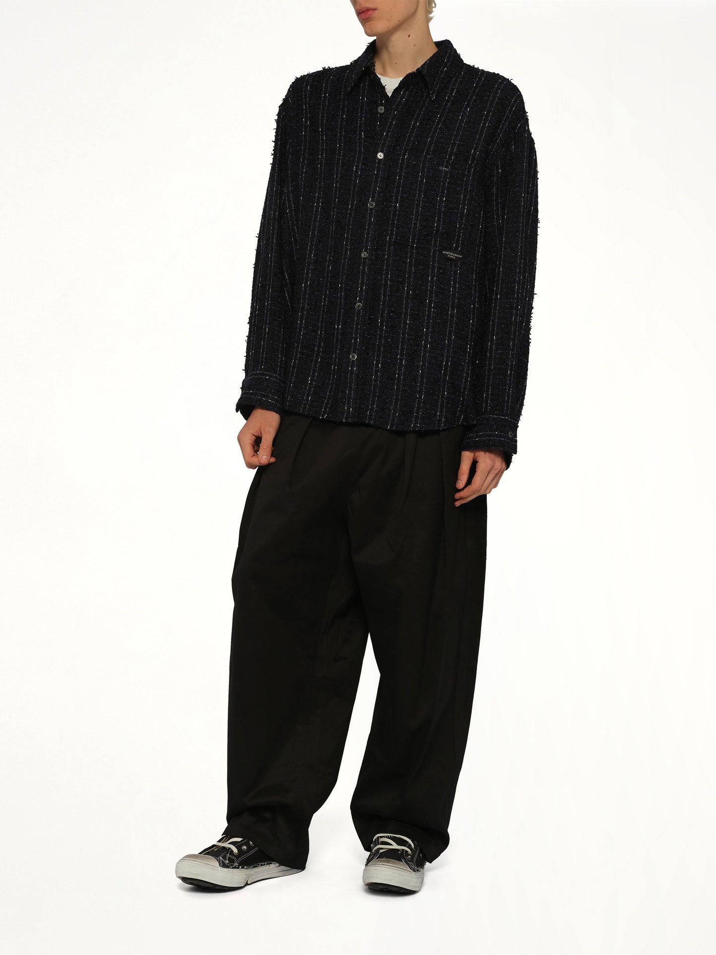 WOOYOUNGMI Tweed Shirt (Navy)